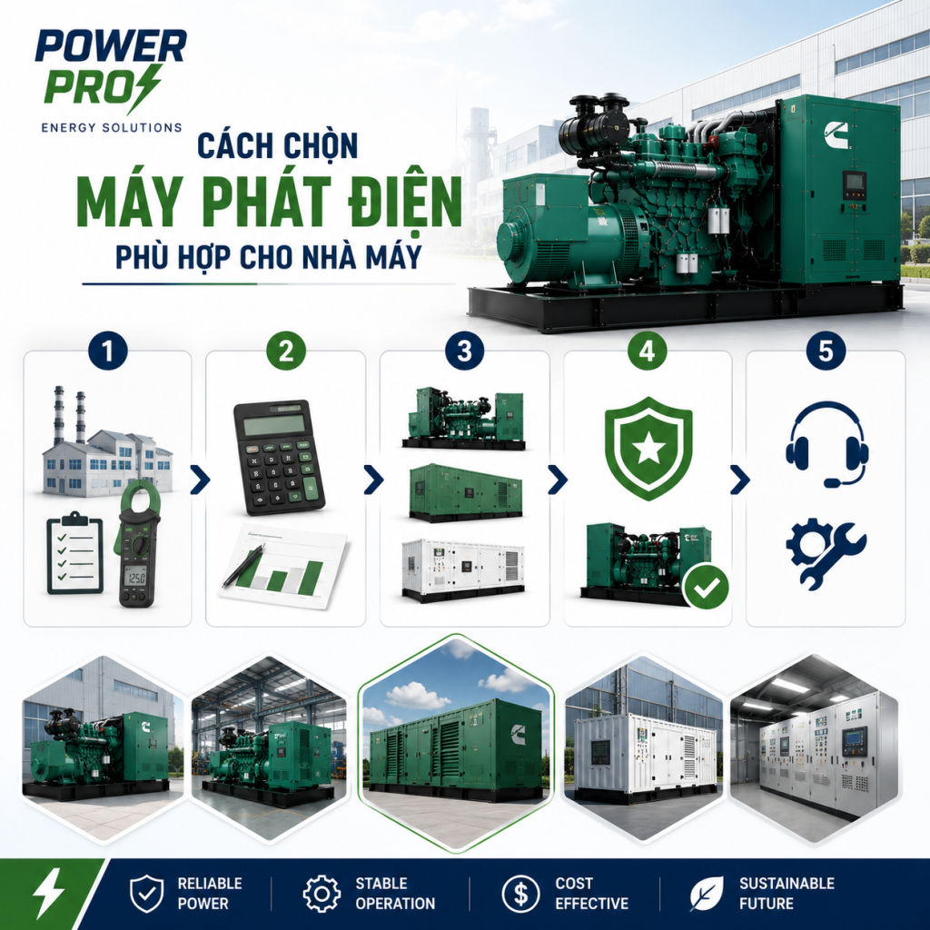 Chọn Máy Phát Điện Phù Hợp Cho Nhà Máy