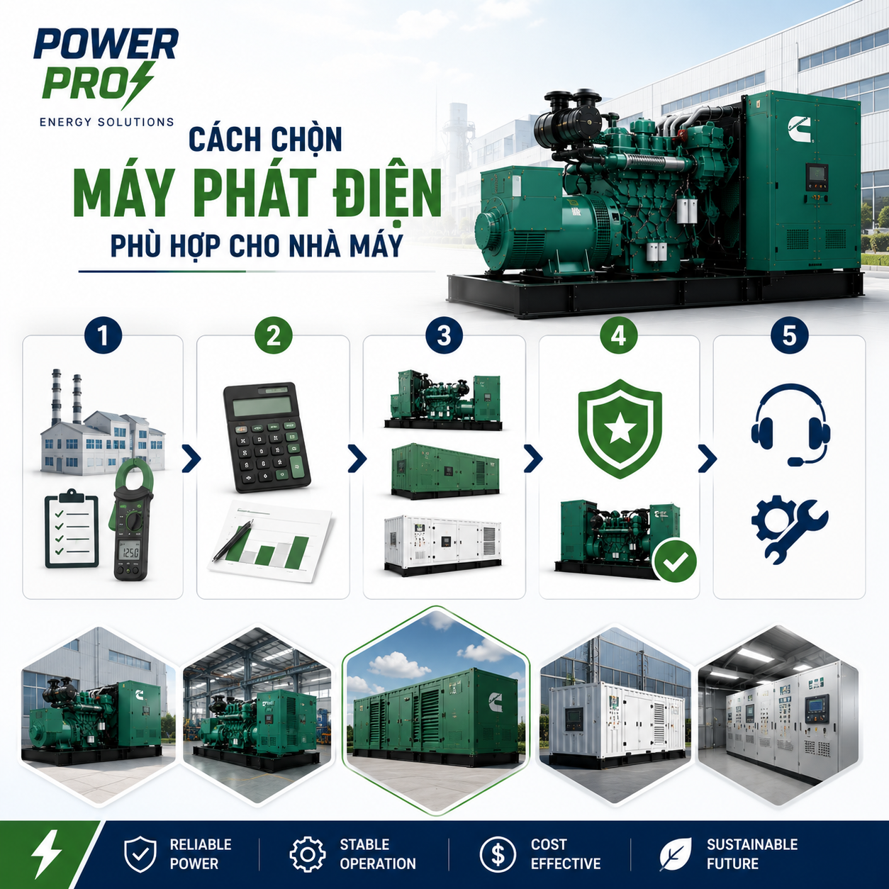 Chọn Máy Phát Điện Phù Hợp Cho Nhà Máy