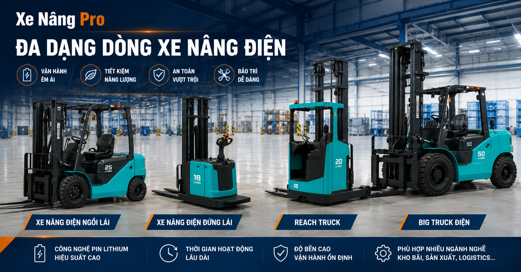 bảng báo giá xe nâng điện xe nâng dầu theo tải trọng 2026