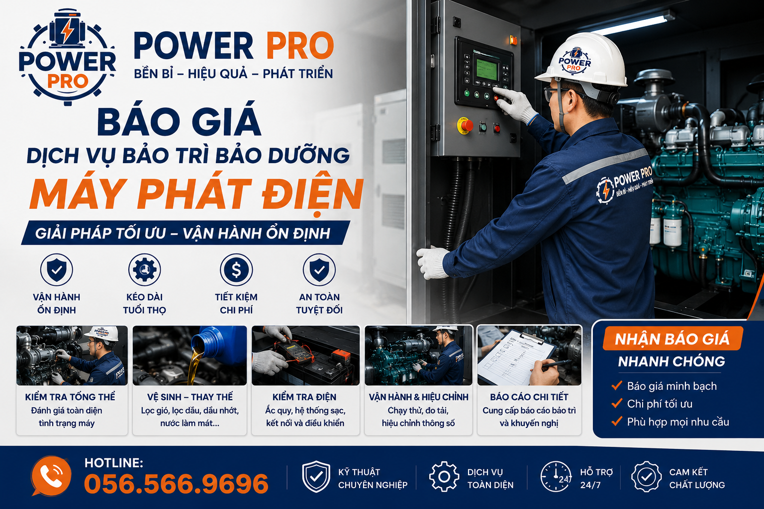 Báo Giá Dịch vụ bảo trì bảo dưỡng Máy Phát Điện