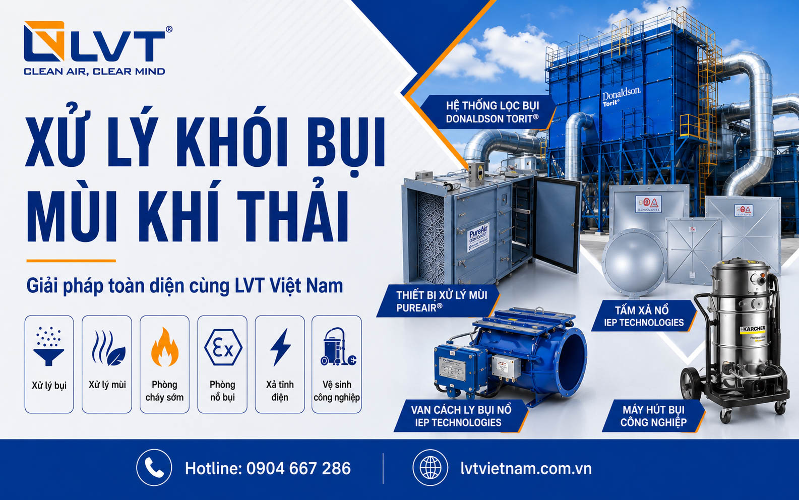 Xử lý khói bụi mùi công nghiệp LVT Việt Nam